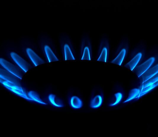 Een gaskachel in huis